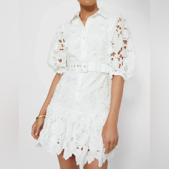 En Saison Ivory Ottis Lace Mini Dress-White-Women’s L-Bridal-Wedding-Bride B1531 - Picture 1 of 6
